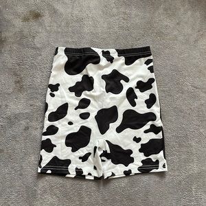 Shein cow print biker shorts